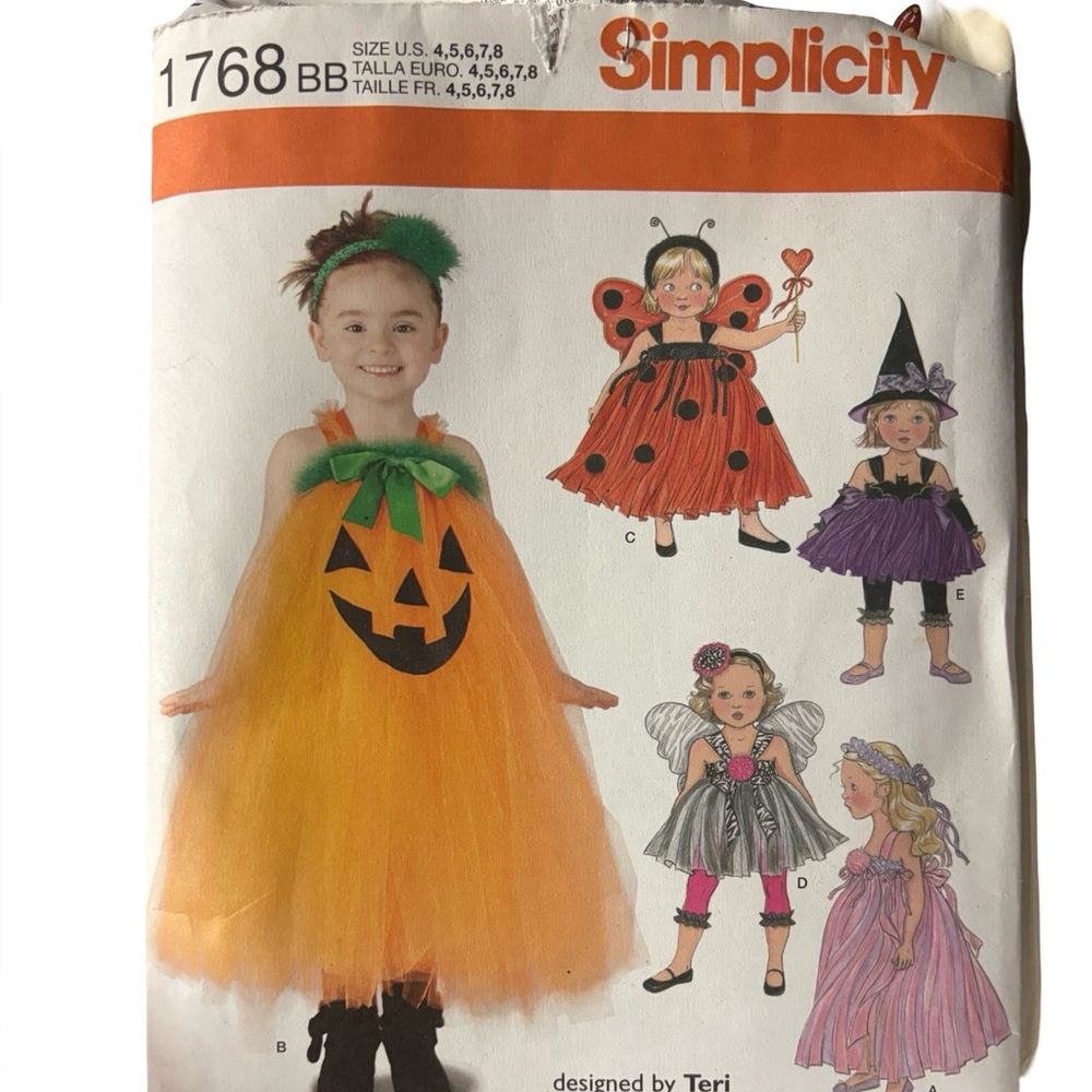 Simplicity 1768 BB Sewing Pattern – pumpkin, princess, ladybug, witch, fairy